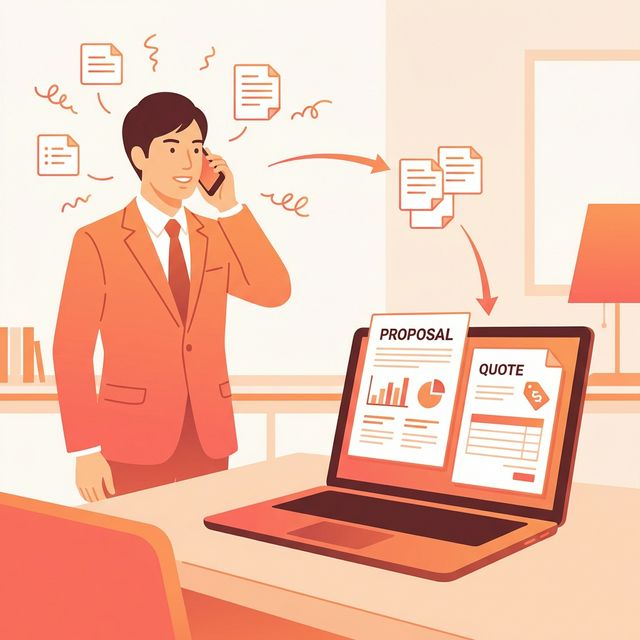 提案書・見積書 即時作成Agentのイメージ