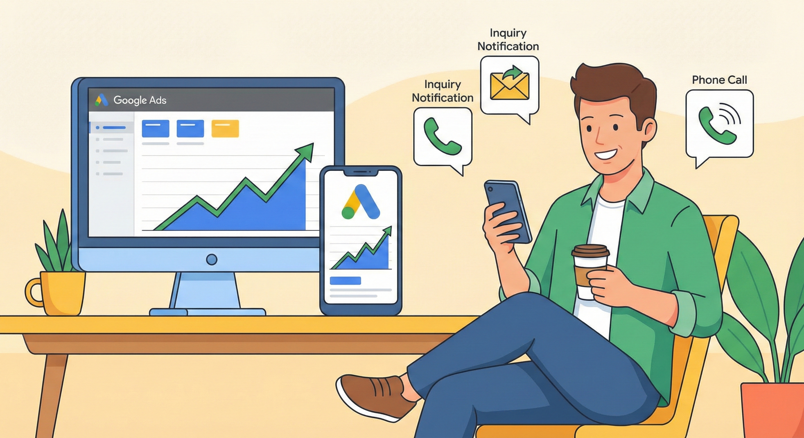 安定した問い合わせが届くイメージ