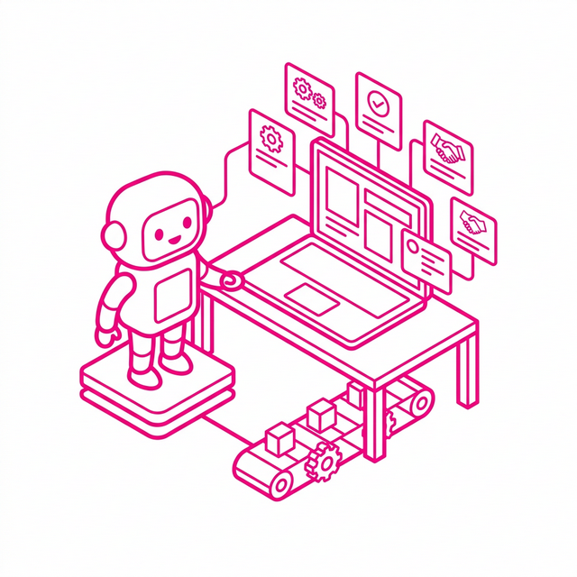 AI自動化サービスのイラスト