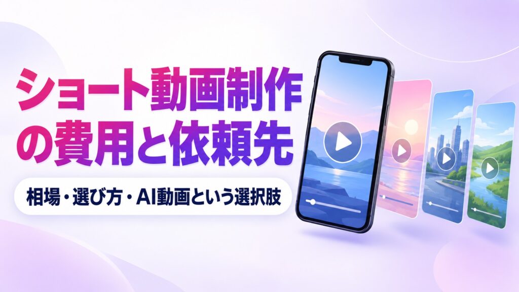 ショート動画制作の費用相場と依頼先の選び方を解説する記事のアイキャッチ